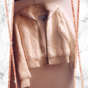 NWOT Rabbit Fur Bomber Jacket